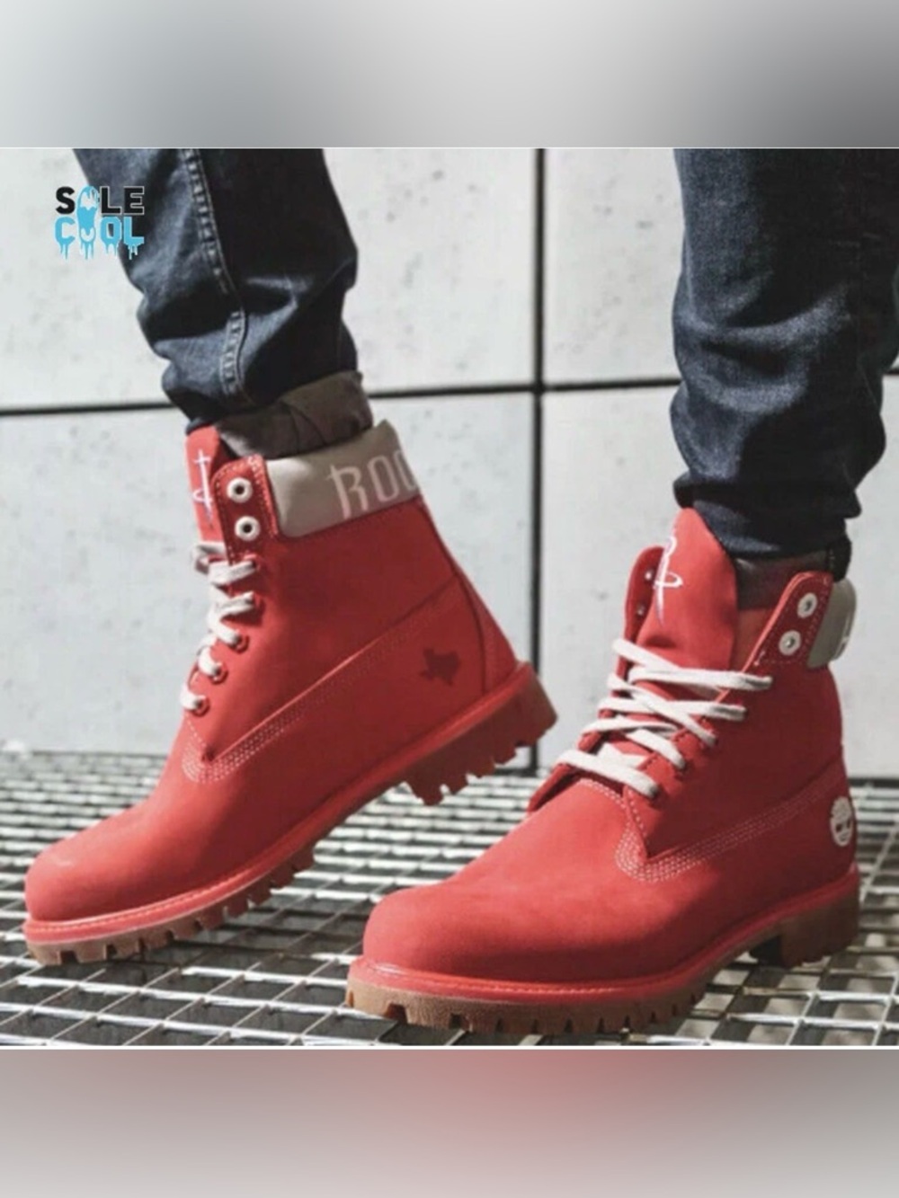 Timberland X NBA HOUSTON ROCKETS Nubuck BOOTS Men's Red TB0A249E L61 Size 7